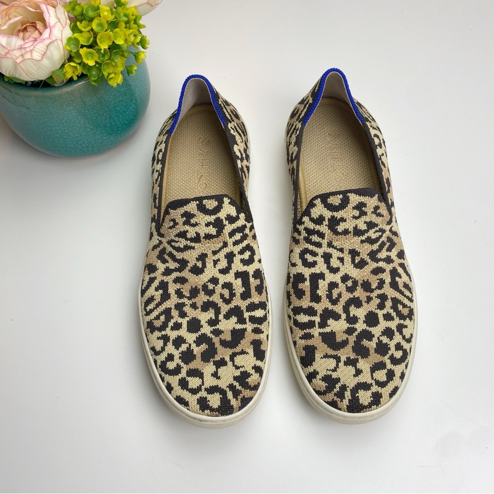 Rothy's Camo Cat Leopard Print Sneakers Size 7.5